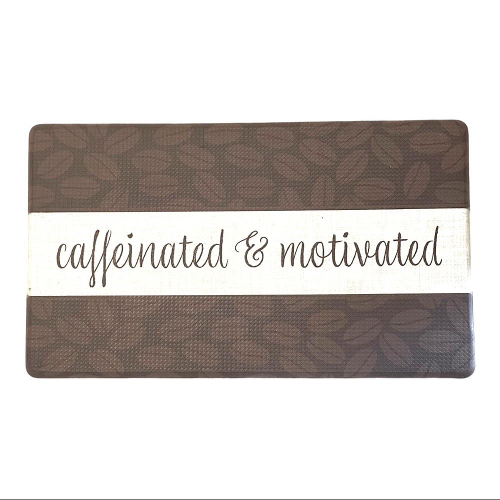 Houseful Caffeinated & Motivated 17x29” Wellness Anti-Fatigue Kitchen Mat